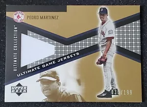 PEDRO MARTINEZ 2002 UPPER DECK ULTIMATE COLLECTION GAME WORN JERSEY RELIC /199 - Picture 1 of 2
