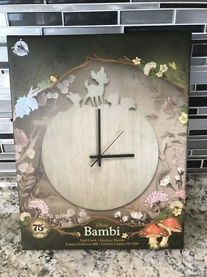 Reloj de Pared Disney Store Bambi 75 Aniversario Edición Limitada De 500 Nuevo Con Etiquetas D23 Foto 1 de 4
