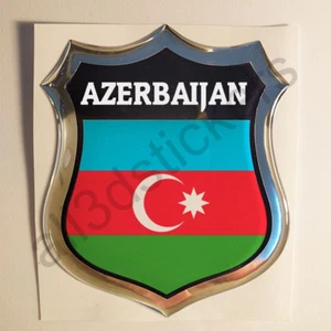 Autocollant Azerbaïdjan Emblème Adhésif Azerbaïdjan Drapeau 3D Résine Voiture - Picture 1 of 1