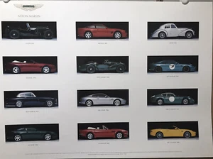 Aston Martin 1934-1996 History Factory Original Car Poster! Own It! Rare - Picture 1 of 3