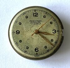 Vintage Precimax 465 DYR Swiss 17j Watch Movement Dial For Watch Parts Repair