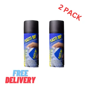 2 Packs Plasti Dip Multi Purpose Rubber Coating Spray Protect Coat, Black - 11Oz - Picture 1 of 6