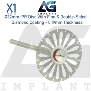 Disco IPR fino de doble cara con revestimiento de diamante 0,19 mandril ortopédico Ø22 mm - Imagen 1 de 4