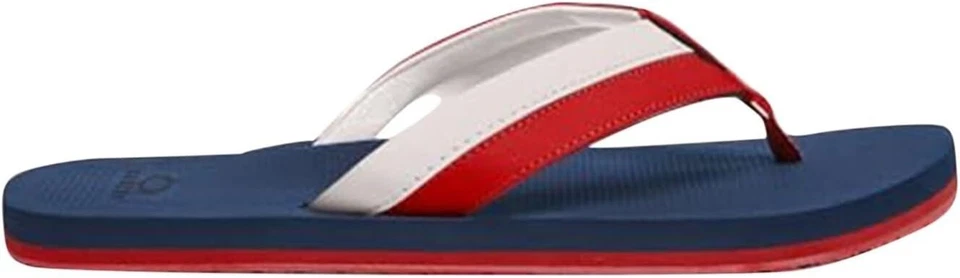 OAKLEY BURKE Men's Flip-Flop Sandals - Red/White/Blue - Size 13 -