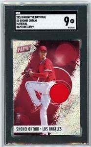 Camiseta deportiva de novato Panini The National Shohei Ohtani 2018 radiocontrol 49 reliquia Rapture SGC 9 - Imagen 1 de 3