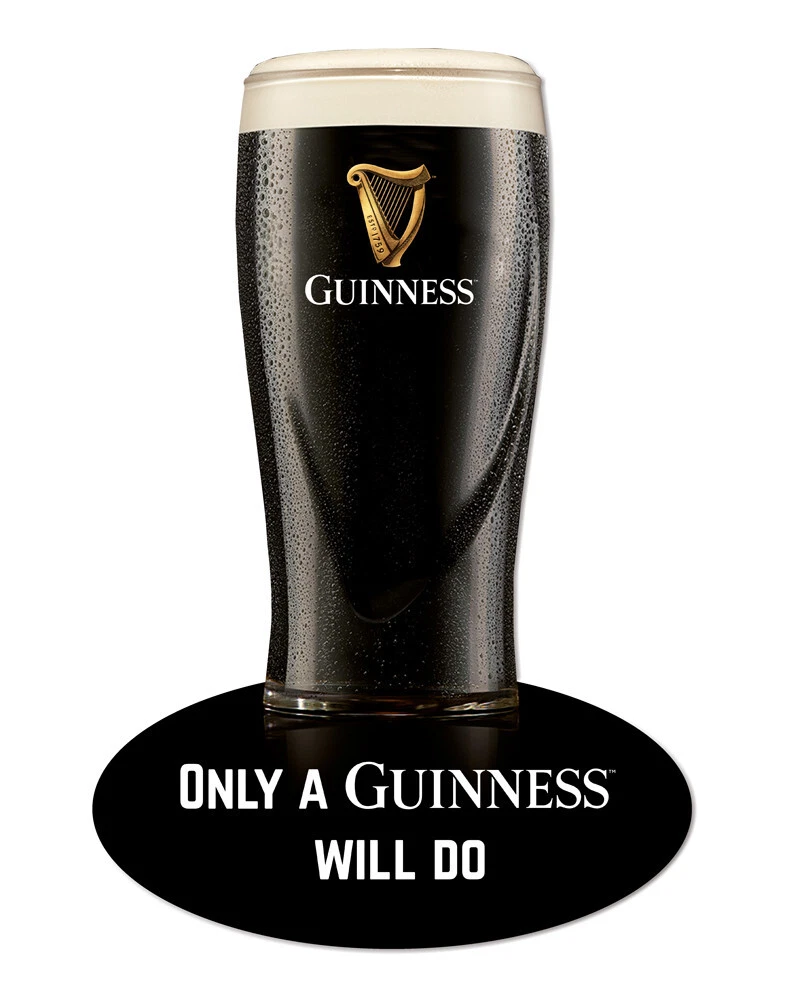 Blechschild Guinness „Black Is Beautiful“ – 20x30 Cm, 3D Relief, Gebürstetes Finish, Lizensierte Replika