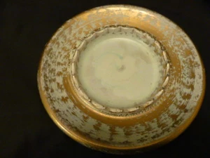 VINTAGE HANDBEMALTER STANGL GRANADA ANTIK GOLD TELLER ASCHENBECHER SCHALE #3972 - Bild 1 von 4