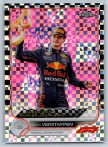 2022 Topps Chrome F1 Grand Prix Winner Checker Flag Max Verstappen - Picture 1 of 2