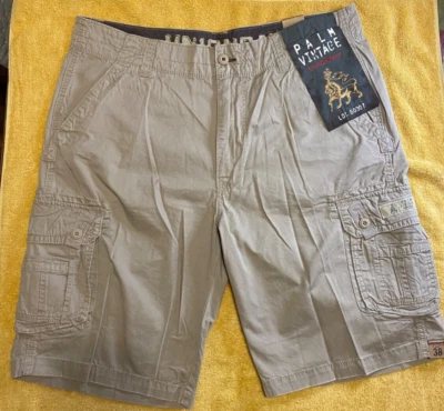 Nuevos Pantalones Cortos de Carga UNION BAY Para Hombre Vintage Color Beige Talla 38 Palma De Colección Foto 1 de 4