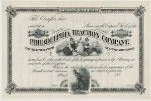 Philadelphia Traction Company Certificato di Stock Non Rilasciato - Foto 1 di 1