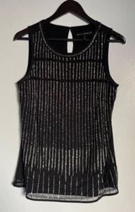 White House Black Market black beaded & sequined top size M - Picture 1 of 10