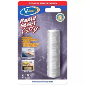 V-Tech Vital Rapid Steel Epoxy Putty Filler 50gr Knead It Steel Weld Stik JB - Picture 1 of 3