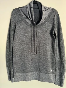 Under Armour Threadborne Heatgear Gray Fitted Cowl Neck Sweater Size Medium - Picture 1 of 5