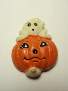 Vintage Russ Halloween Pumpkin Ghost Refrigerator Magnet *As-Is* - Picture 1 of 5