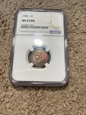 NGC MS-63 BN 1902 Indian Head Cent, Richly Hued, Lustrous specimen. - Image 1 of 4