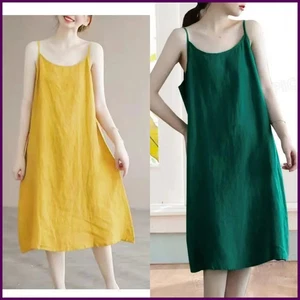 Mujeres Vestido Largo Sin Mangas Correa de Espagueti Falda Interior Ropa de Salón Suelto - Imagen 1 de 29