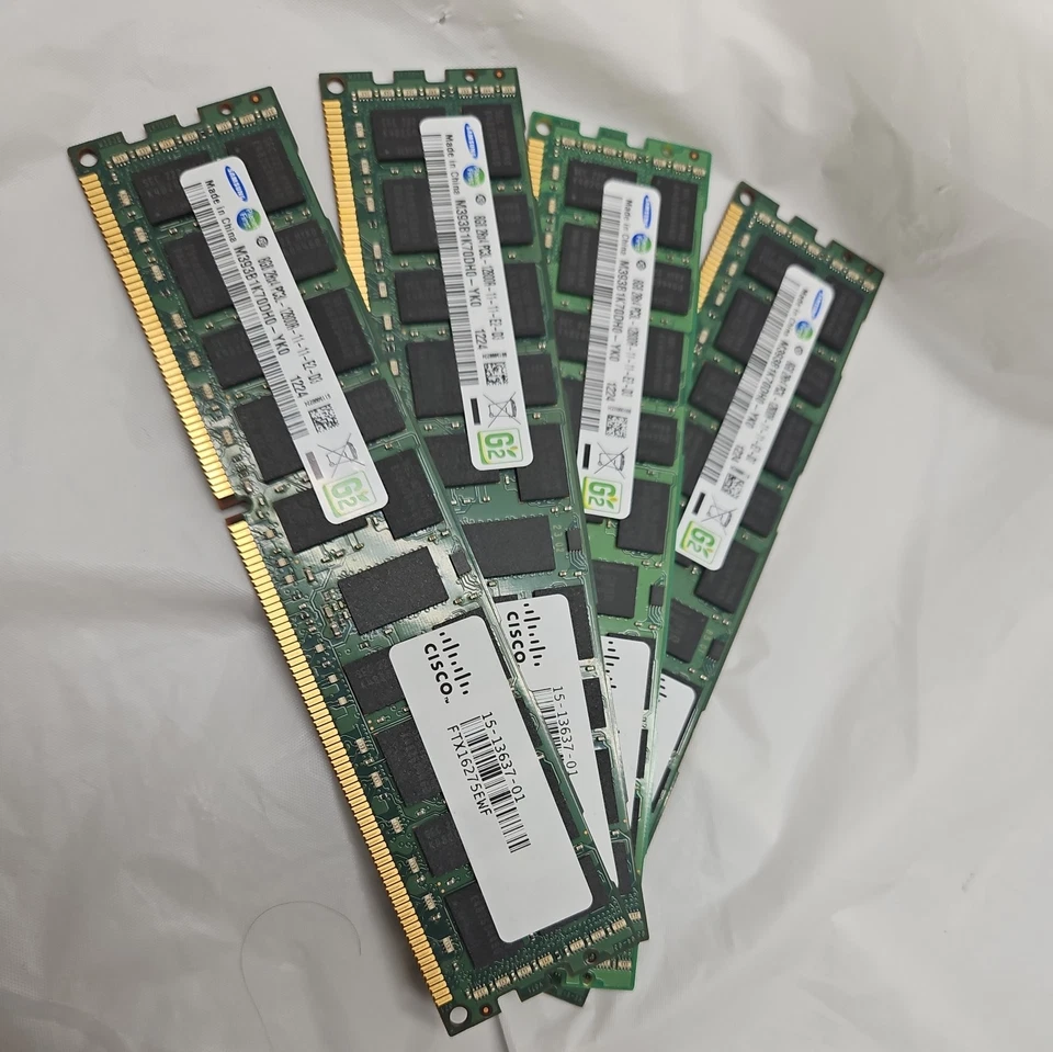4x 8GB RAM Memory 2Rx4 PC3L 12800R Cisco 15-13637-01 32GB total - Image 1 of 2