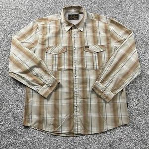 Howler Brothers Shirt Men Medium Brown Plaid Vented Pearl Snap Cowboy Western - Picture 1 of 18