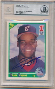 FRANK THOMAS 1990 SCORE #663 RC ROOKIE SIGNED AUTOGRAPH BGS AUTHENTIC AUTO SP - Picture 1 of 2