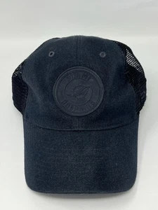 Miami Dolphins Blackout Trucker Mesh SnapBack Hat Cap Fanatics NFL Adults OSFM - Picture 1 of 10