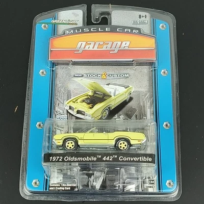 Greenlight Muscle Car Garage 1972 Oldsmobile 442 Convertible Diecast 1:64 Yellow - Image 1 of 4