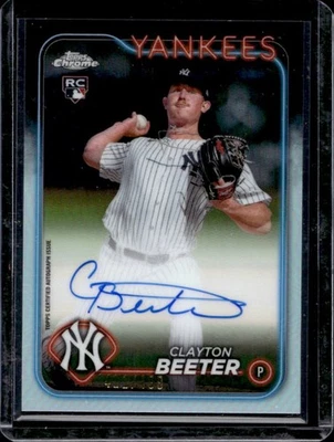 2024 Topps Chrome Update Clayton Beeter Auto RC Refractor #411/499 Yankees - Image 1 of 2