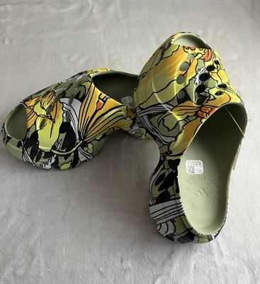 Adidas SMC Stella McCartney Clogs Women 9 Floral Tent Green Graphic Slip On - Image 1 of 4