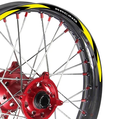 Pegatinas de rueda amarillas para moto de cross MX de 21/18 pulgadas para Kawasaki KLX300R 05 06 07 R01 Foto 1 de 4