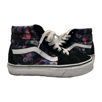 Vans Sk8-Hi Warped Floral Black Purple Suede High Top Skate Shoes Men 4 Wome 5.5 - Image 1 of 4