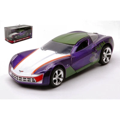 CHEVROLET CORVETTE STINGRAY THE JOKER 2009 PURPLE/GREEN/WHITE 1:32 Jada Toys Mov - Immagine 1 di 3