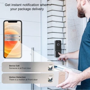 Hot 1080P Drahtlose Türklingel Videokamera mit 2.4 5G WIFI PIR Bewegungserkennung Neu - Bild 1 von 24