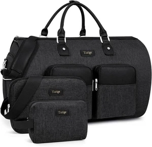 Wandelbarer Kleidersack 4-teiliges Set, Handgepäck Reisetasche, schwarz - Bild 1 von 7