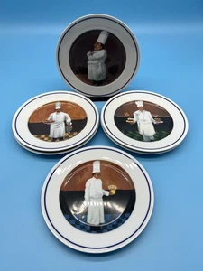 Set 6 piatti insalata Williams Sonoma serie Chef bordo blu navy ottimi 7,75" - Foto 1 di 14