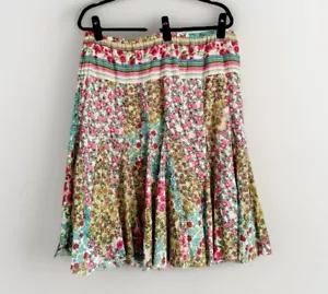 Phool Women Boho Floral Patchwork A-Line Skirt Size L Cottagecore Spring Summer - Picture 1 of 9