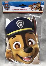NEW PAW Patrol 8ct Pack Birthday Party Cardboard Masks 2 of Each Character   