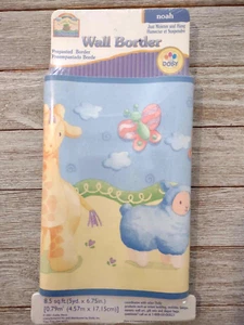 Cuddly Noah Wall Border Nursery 5 Yd. Prepasted Roll - Picture 1 of 3