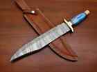 Rody Stan Custom Hand Forged Clip Point Damascus Blade Bowie Hunting Knife