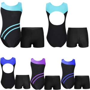Kids Girls Outfits Training Set Activewear Suit Performance Swimsuit Sleeveless - Picture 1 of 27