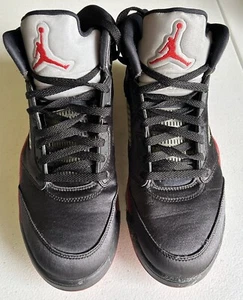 Nike Air Jordan 5 Retro Satin Bred Black Red Mens 11 136027-006 Sneakers Shoes  - Picture 1 of 11