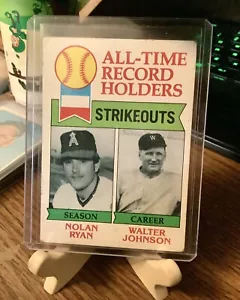 1969 Topps All-Time Record Holders Strikeouts NOLAN RYAN / WALTER JOHNSON - Picture 1 of 2