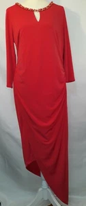Thalia Sodi Mujer Talla L Vestido Rojo Ojo de cerradura Laterales Asimétrico Dobladillo NUEVO - Imagen 1 de 5