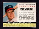 1961 POST CEREAL Baseball Star Card No. 110 DEL CRANDALL Milwaukee Braves