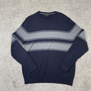 Banana Republic Strickpullover Herren XL blau grau gestreift 100% Baumwolle leicht - Bild 1 von 12