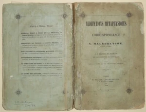 Metaphysische Meditationen und Korrespondenz von N. Malebranche Paris 1841 - Bild 1 von 2