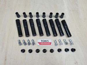 High Performance Ceramic Spark Plug Boot Kit 180-Deg Straight Black Pack of 8 - Picture 1 of 3