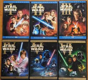 Star Wars DVD Prequel Trilogy & Original Trilogy 1-6 Fullscreen Movies 9 Discs - Picture 1 of 2