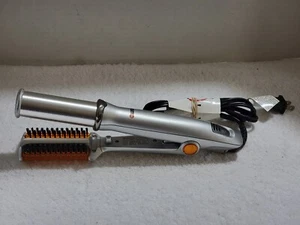 INSTYLER ROTATING CURLING IRON HOT SPINNING BRUSH 1.25" SILVER MODEL IS1001 EUC - Picture 1 of 6