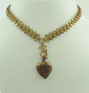 Collier vergoldet mit Herz Vintage - Picture 1 of 3