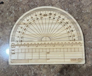 FRED CHEESE DEGREES WOOD Bamboo Cheese Cutting Board NO box measures slices - Picture 1 of 6