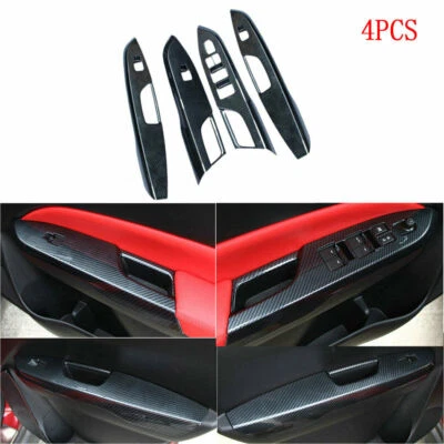 For Suzuki Vitara 2016-2020 ABS Carbon Fiber Window Lock Lift Panel Trim Frame - Image 1 of 4